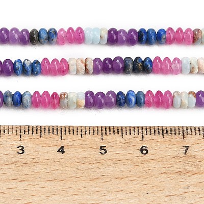 Gradient Color Natural Dyed White Jade & Lapis Lazuli & Synthetic Shoushan Stone Beads Strands GG-CBA1E0E-01C-1