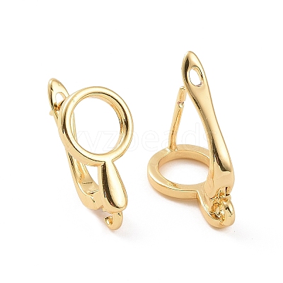 Brass Hoop Earring Findings with Latch Back Closure KK-D086-11G-1