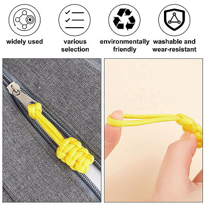 20Pcs 10 Colors Nylon Braided Zipper Pull Tab FIND-GF0004-46-1