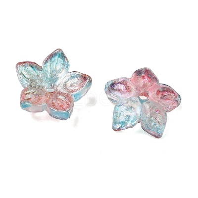 Two Tone Transparent Glass Bead Cap GLAA-H041-01J-1