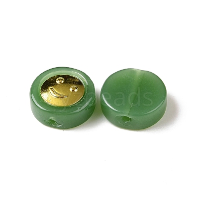 Transparent Spray Painted Glass Beads GLAA-I050-15F-1