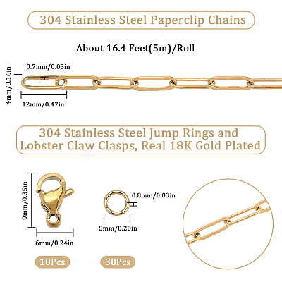DIY Chain Bracelet Necklace Making Kit CHS-SC0001-03G-1