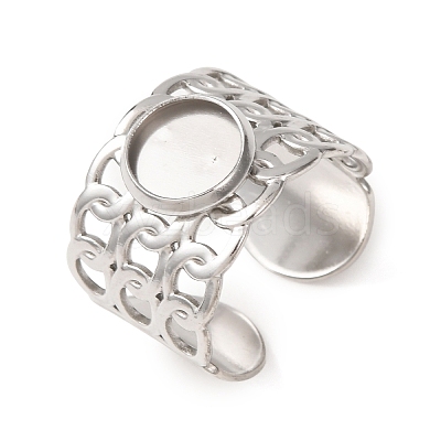 304 Stainless Steel Cable Chain Cuff Ring Components SA-CBA94B1-01P-01-1