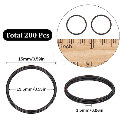 200Pcs Iron Split Key Rings IFIN-SC0001-54-1