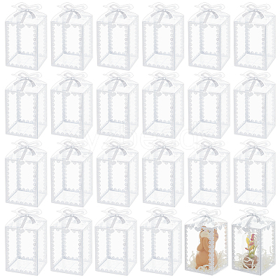 Folding Heart Print Transparent PVC Gift Packing Boxes CON-WH0085-192A-02-1
