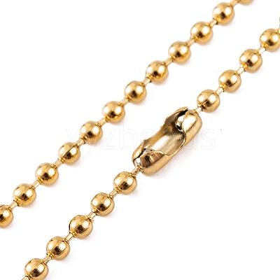 Ion Plating(IP) 304 Stainless Steel Ball Chain Necklaces for Women NJEW-G135-01E-G-1