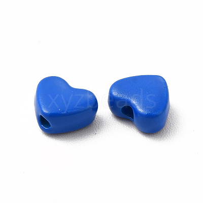 Heart Spray Painted Alloy Beads FIND-G053-01K-1