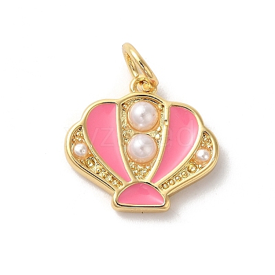 Rack Plating Brass Enamel Pendants KK-Z056-35G-03-1