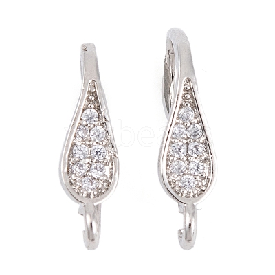 Rack Plating Brass Cubic Zirconia Earring Hooks KK-S374-05P-02-1