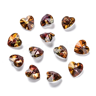 Electroplate Glass Charms X-G030V10mm-001CP-1