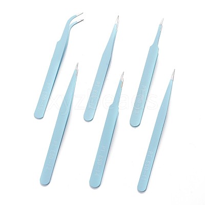 Tarnish Resistant 201 Stainless Steel Beading Tweezers Sets TOOL-F006-11C-1