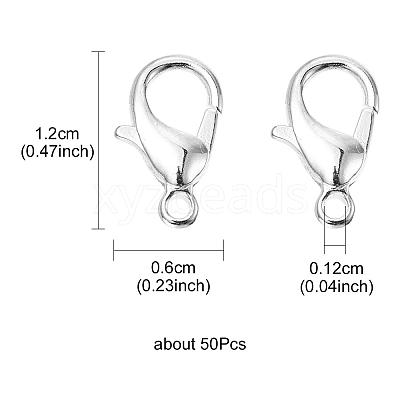 Zinc Alloy Lobster Claw Clasps PALLOY-YW0001-70S-1