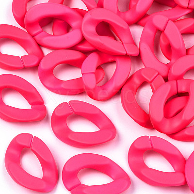 Opaque Spray Painted Acrylic Linking Rings X-OACR-R249-03B-1