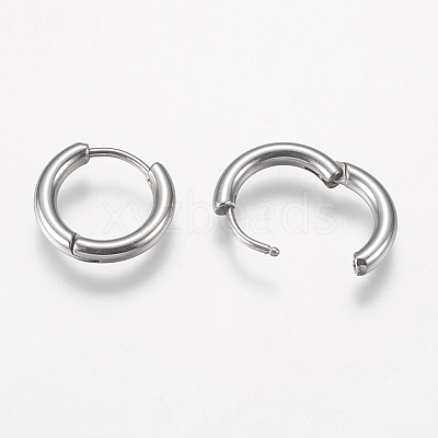 Tarnish Resistant 304 Stainless Steel Huggie Hoop Earring Findings STAS-I097-051C-1