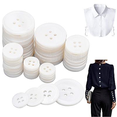 120Pcs 4 Style 4-Hole Natural Shell Buttons FIND-GA0003-28B-1