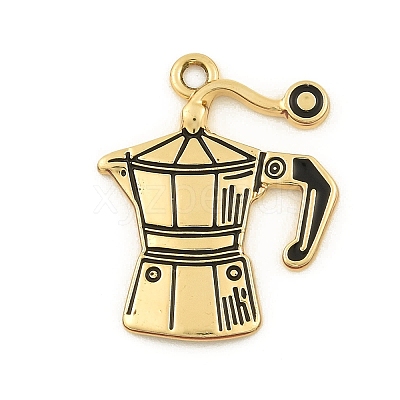 Blended Coffee Alloy Enamel Pendants ENAM-B038-01G-04-1