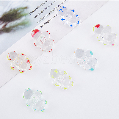 14Pcs 7 Color Transparent Acrylic Beads ACRC-DC0001-01-1