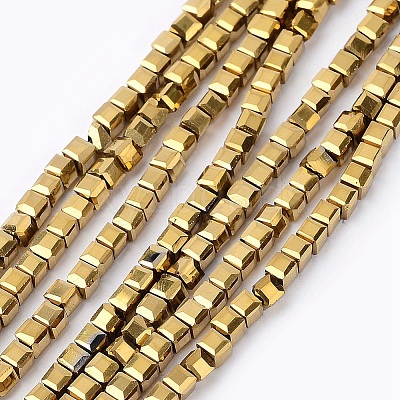 Electroplate Crystal Glass Faceted Cube Beads Strands X-EGLA-F013-A02-1