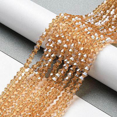 Transparent Electroplate Glass Beads Strands LS-EGLA-A039-T4mm-A18-1
