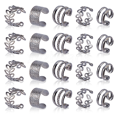 16 Bags Alloy C-Shaped Cuff Earrings for Unisex EJEW-DC0001-49B-1