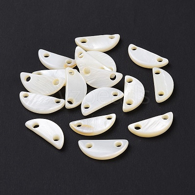 Natural Freshwater Shell Connector Charms SHEL-H001-11-1
