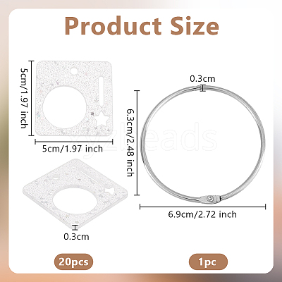 20Pcs Acrylic Floss Bobbin TOOL-OC0001-92E-1