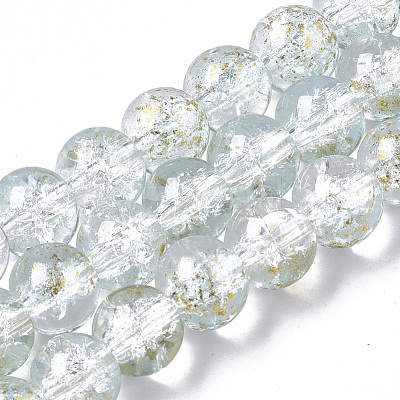 Transparent Spray Painted Crackle Glass Bead Strands GLAA-N035-03C-A09-1
