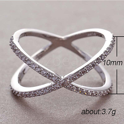 Simple Style Brass Cubic Zirconia Finger Rings FS-WG32029-02-1