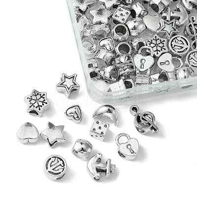 60Pcs 12 Style Tibetan Style Alloy European Beads TIBEB-FS0001-05-1