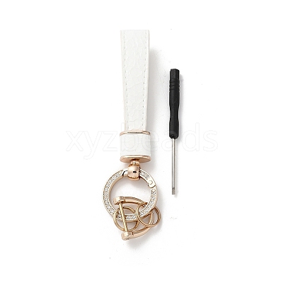Microfiber & Zinc Alloy & Crystal Rhinestone Keychain KEYC-G062-01D-1