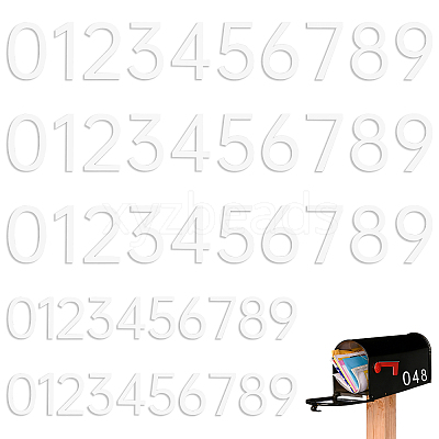 50Pcs 10 Styles Acrylic 3D Digital Number Plate AJEW-DL0001-11-1