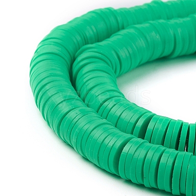 Flat Round Handmade Polymer Clay Beads LS-CLAY-R067-8.0mm-06-1