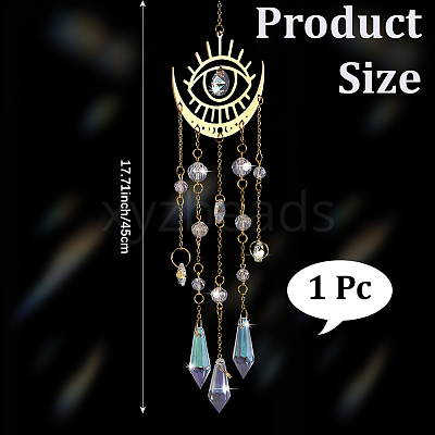 1Pc Metal Moon Hanging Ornaments AJEW-CN0004-04A-1