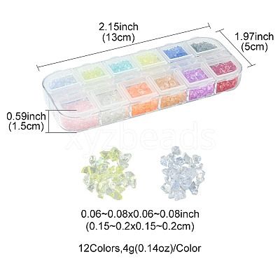 48G 12 Colors Transparent Electroplate Crushed Glass Craft GLAA-FS0001-65-1