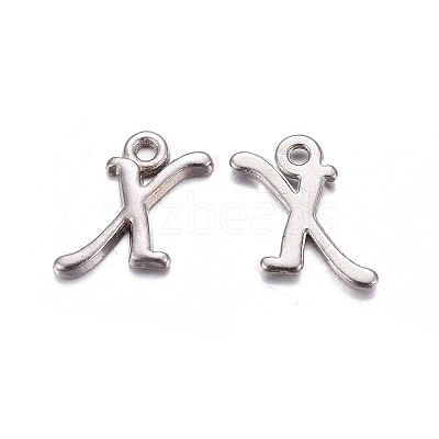 Platinum Plated Alloy Letter Pendants LS-PALLOY-J718-01P-X-1