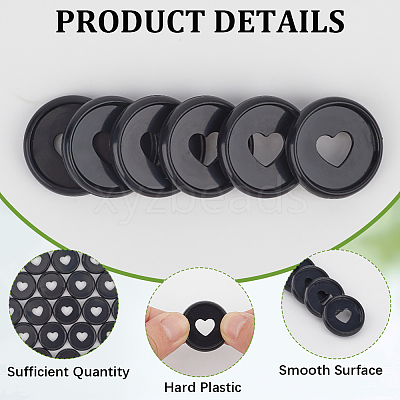 50Pcs Flat Round Heart Acrylic Loose Leaf Ring Round Binder Discs DIY-CP0012-14-1