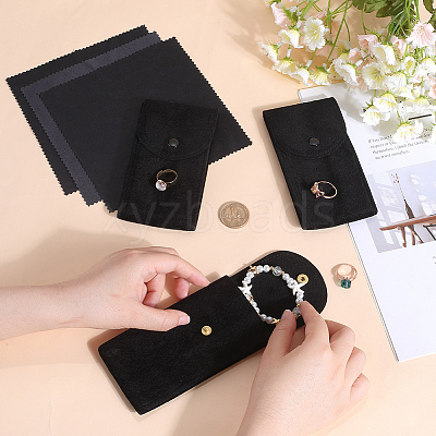 3 Sets Rectangle Velvet Single Watch Storage Bags ABAG-BBC0001-12C-1