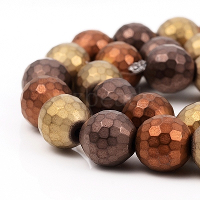 PVD Vacuum Plating Non-magnetic Synthetic Hematite Beads Strands X-G-F682-01C-1