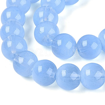 Transparent Glass Imitation Cat Eye Beads Strands GLAA-Q110-01C-05-1