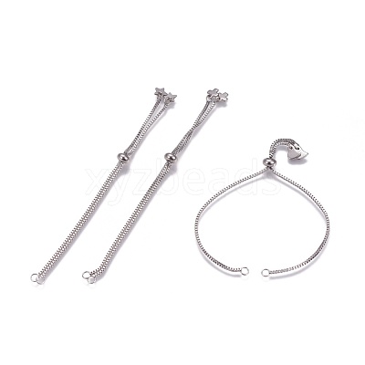 Tarnish Resistant Stainless Steel Slider Bracelet Making AJEW-JB00478-1