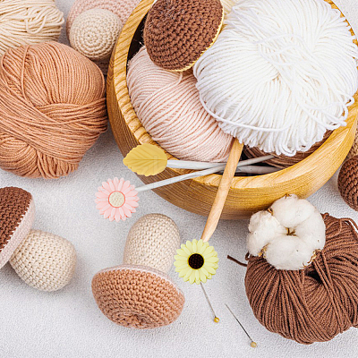 Daisy & Leaf Food Grade Eco-Friendly Silicone Needle Caps DIY-DC0002-23-1
