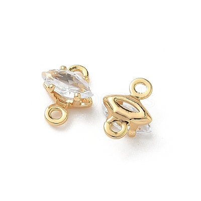 Brass Pave Clear Cubic Zirconia Connector Charms KK-Z136-54B-G-1