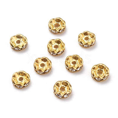 Iron Crystal Rhinestone Spacer Beads RB-A007-6MM-G-1