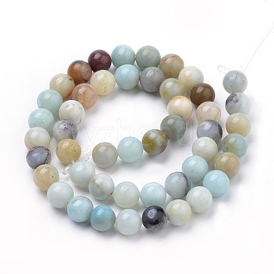 Natural Flower Amazonite Beads Strands X-G-S259-13-4mm-1