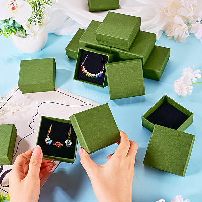 12Pcs Cardboard Paper Jewelry Storage Boxes with Sponge CON-TA0001-43B-1