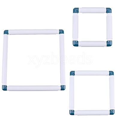 3 Stes 3 Styles Plastic Cross Stitch Embroidery Hoops DIY-CP0012-44A-1