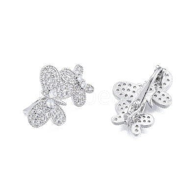 Brass Pave Clear Cubic Zirconia Twister Clasps KK-A165-06P-1