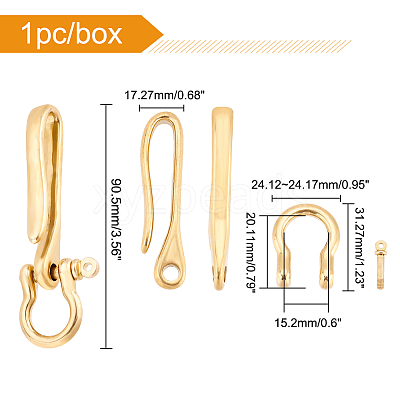 U-Shaped Brass Key Hook Shanckle Clasps KK-PH0004-97B-1