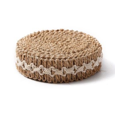 Braided Burlap Ribbon OCOR-WH0073-77-1