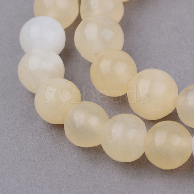 Natural Yellow Jade Beads Strands X-G-Q462-6mm-36-1